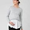 Sia Nursing Knit Silver Marle / White