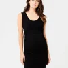 Sleeveless Nursing Tube Dress Black