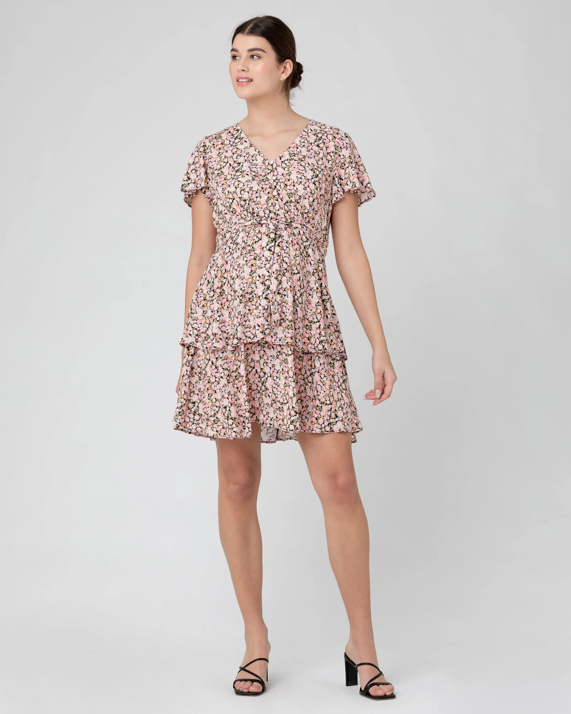 Sophia Layered Dress Black