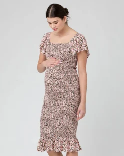 Sophia Shirred Dress  Black