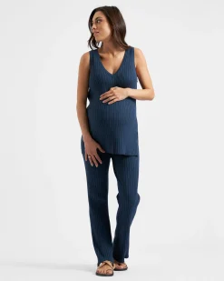 Sophie Rib Knit Nursing Top  French Navy