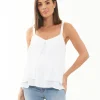 Stacy Split Front Nursing Cami White