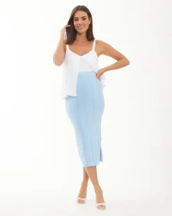 Stacy Split Front Nursing Cami White