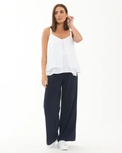 Stacy Split Front Nursing Cami White