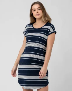 Stevie Nursing Nightie Navy / White / Black