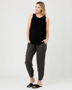 Summer Swing Back Nursing Tank Black