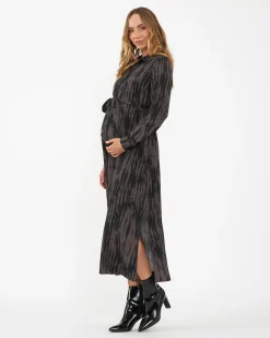 Sylvia Shirt Dress  Mocha / Black