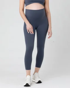 Tempo Crop Legging Blue Steel