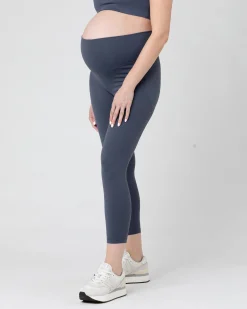 Tempo Crop Legging Blue Steel