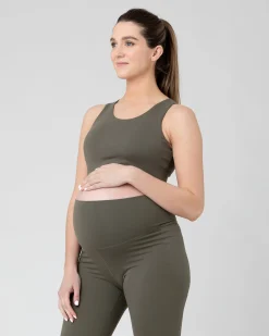 Tempo Crop Top Khaki