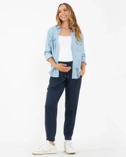 Tencel Off Duty Pant Navy