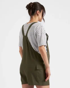 Terry Linen Playsuit Olive
