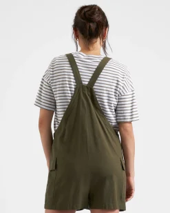 Terry Linen Playsuit Olive