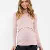 Tessa Rib Nursing Top Dusty Pink