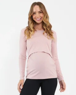 Tessa Rib Nursing Top Dusty Pink