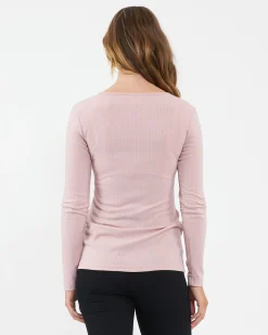 Tessa Rib Nursing Top Dusty Pink