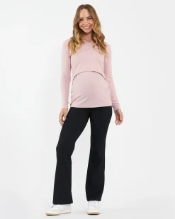 Tessa Rib Nursing Top Dusty Pink