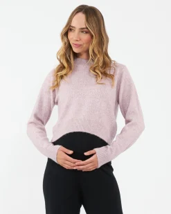 Tia Crop  Knit  Pink Marle