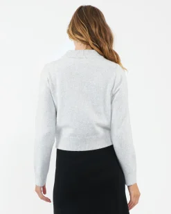 Tia Crop  Knit  Snow Marle