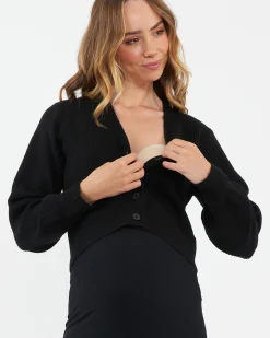 Tiffany Crop Knit Cardi  Black