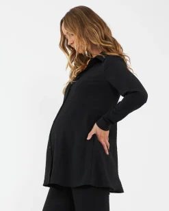 Tina Peplum Shirt Black