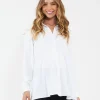 Tina Peplum Shirt White
