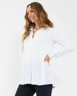 Tina Peplum Shirt White