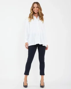 Tina Peplum Shirt White
