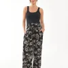 Trina Shirred Pants  Black / Natural