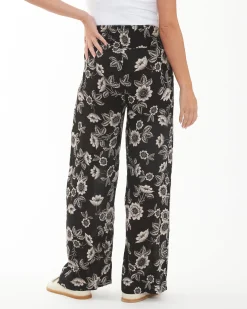 Trina Shirred Pants  Black / Natural