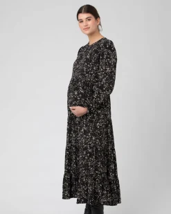 Trixie Tiered Dress  Black / Natural