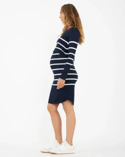 Valerie Up/Down Nursing Tunic Navy / White