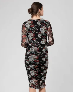 Wild Bloom Nursing Dress Black